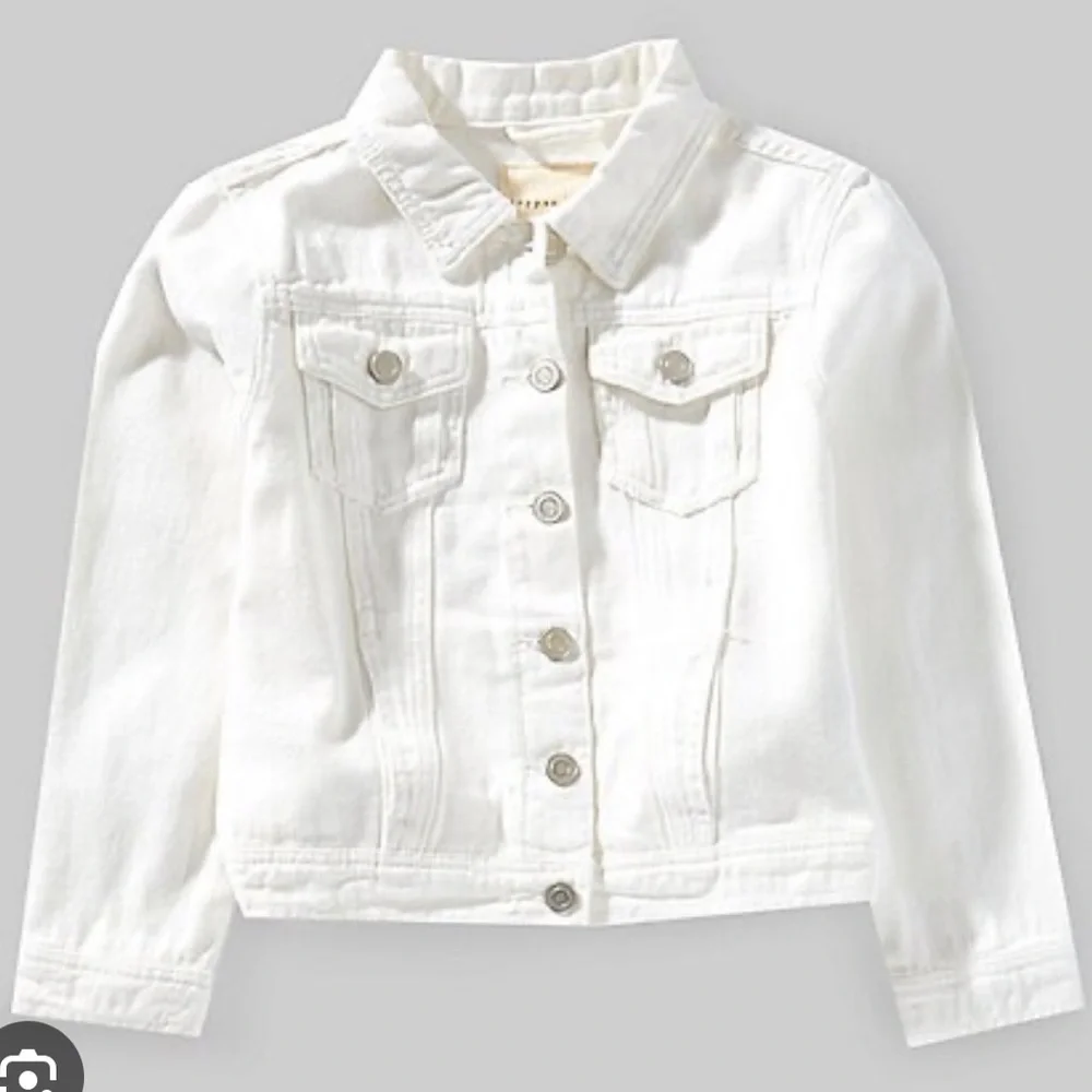 Girls white denim jean jacket size medium